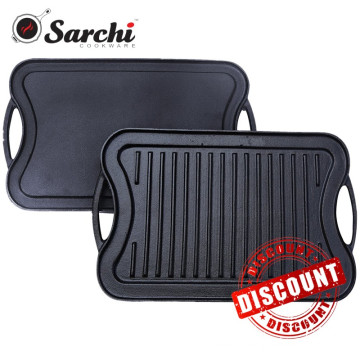 Double Side Reversible Grill Griddle Cast Iron Cookware